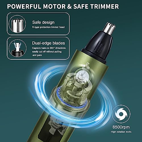 iMoebel Nasenhaartrimmer 3 in 1 mit LED-Anzeige, Nasenhaarschneider Ohrhaarschneider Wiederaufladbar...