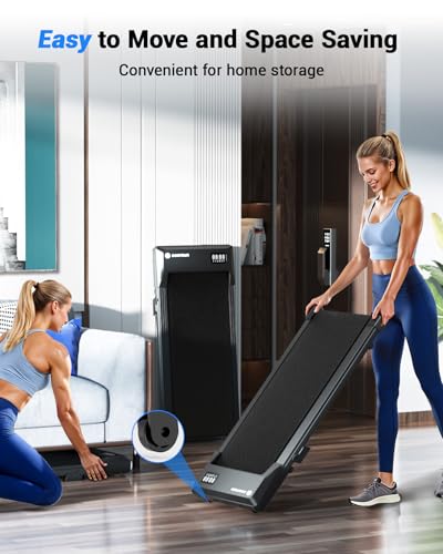 Image of DeerRun Walking Pad with 6% Incline, 3 in 1 Under Desk Treadmill for Home Office & Small Spaces, 2.5HP Quiet Walking Pad Treadmill with 300lb Capacity, 0.6-3.8MPH, App & Remote Control