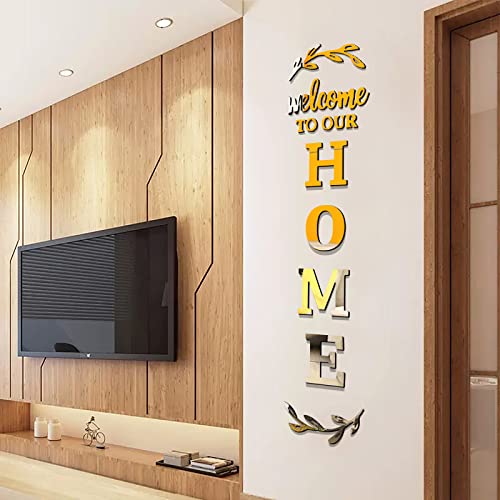 Achoose Wall Decor Home Letter Signs Home Decor Mirror Wall Stickers Acrylic Wall Decor For Bedroom Living Room 68×18 In #TOP5
