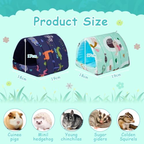 HOTUT Meerschweinchen Bett,2 Stück Waschbar Kuschelsack Meerschweinchen Haus,Kuschelig Gemütliches Kleintierbetten, Hamster Kleintier Bett für Zwergkaninchen, Chinchilla, Lgel, Frettchen