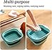 WMHYLYH Collapsible Foot Spa Bath Massager for Dry Cracked Feet, Feet Soaking Tub with Massage Acupoint, Pedicure Foot Soak Basin Plastic Bucket with Handle(Green)