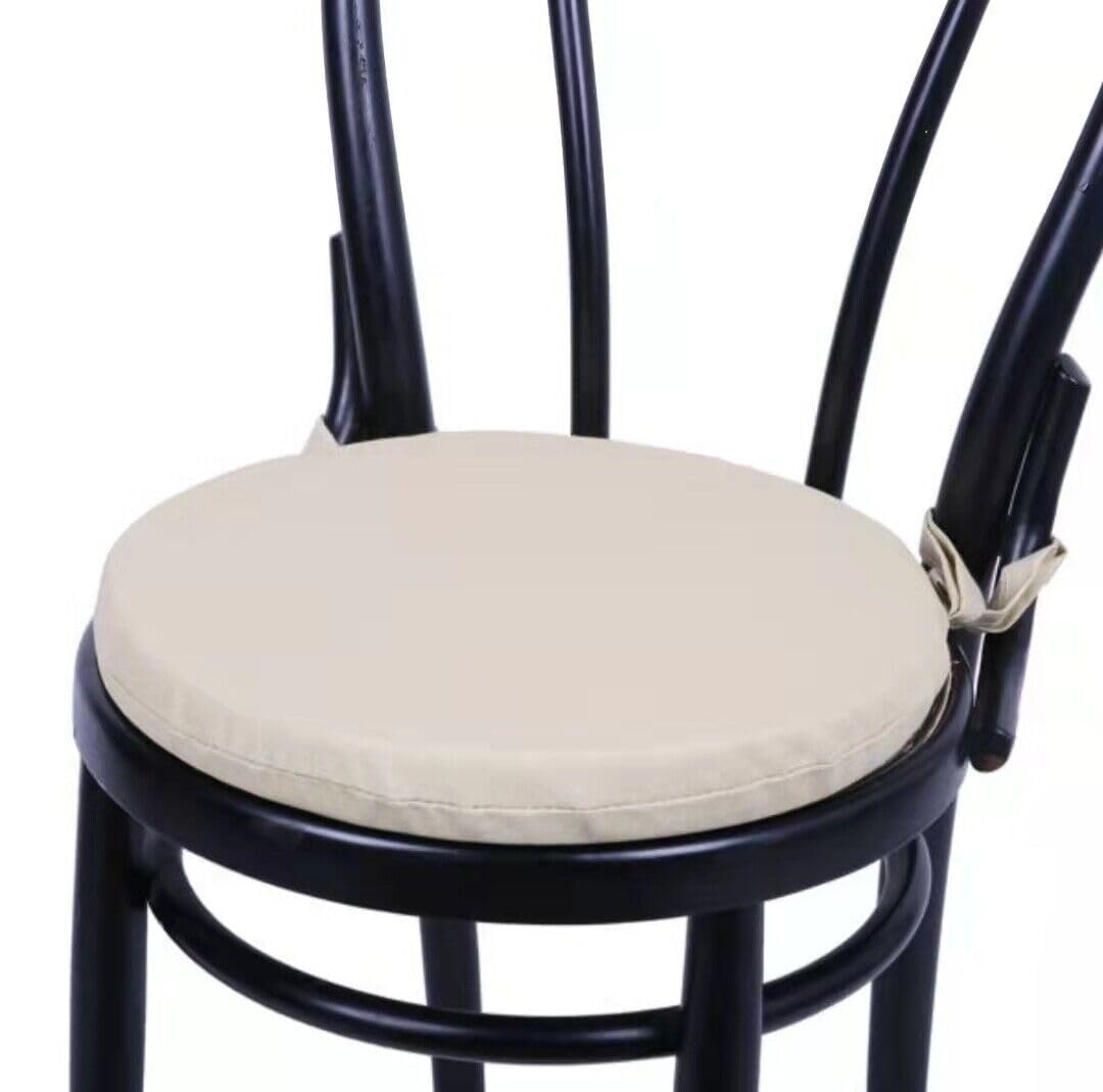 HD BRICO set 4 Cuscini Rotondi per Sedia Cucina Coprisedia Imbottiti Tinta Unita Spessore 4x38 cm BEIGE MADE IN ITALIA