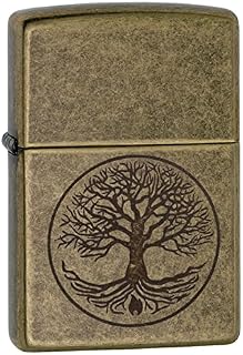 Zippo Windproof Lighter | Metal Long Lasting Zippo Lighter | Best with Zippo Lighter Fluid | Refillable Lighter | Perfect for Cigarettes Cigars Candles | Pocket Lighter Starter | Tree of Life
