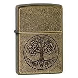 zippo antik messing Hergestellt in den USA. Zippo Feuerzeug Motiv: Baum des Lebens – antikes Messing