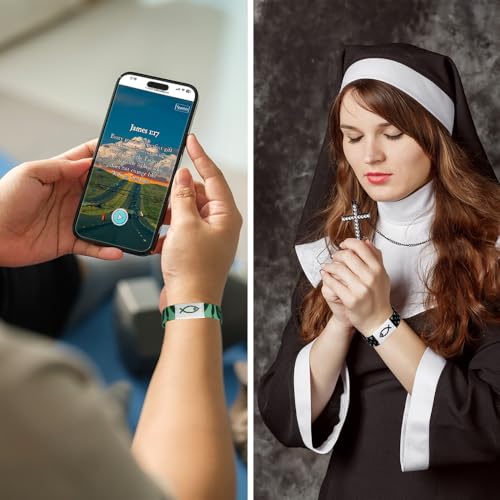 6Pack Daily Bible Verse Bracelets, Bible Verse Bracelet with NFC, Wearable Christian Bibles Bracelet, Inspirational Bibles Religious Jewelry Gifts for Teens Men Women4