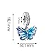 ZURWTCH Blue Murano Glass Butterfly Dangle Charm Fit Women Bracelet Necklaces Fashion Gifts 925 Sterling Silver DIY Jewelry