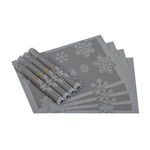 Set of 8 Heat-proof PVC Placemats,Vinyl Non-slip Washable Table Mats Protector Dining Decoration,45 * 30 CM