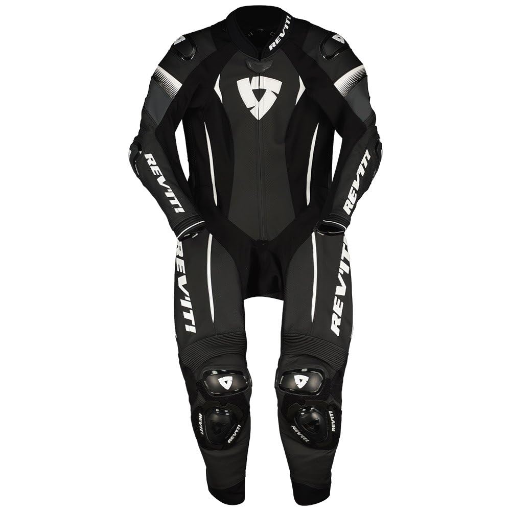 Revit Xena 4 Damen 1-Teiler Motorrad Lederkombi, schwarz/weiß, 38 | Stretch-Einsätze