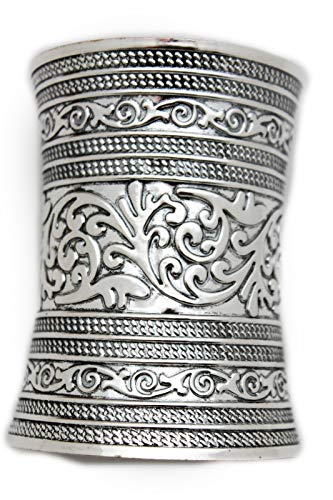 Women’s Silver Metal Long Cuff Bracelet – Wide Adjustable Filigree Band – Wonder Style Jewelry Accessory