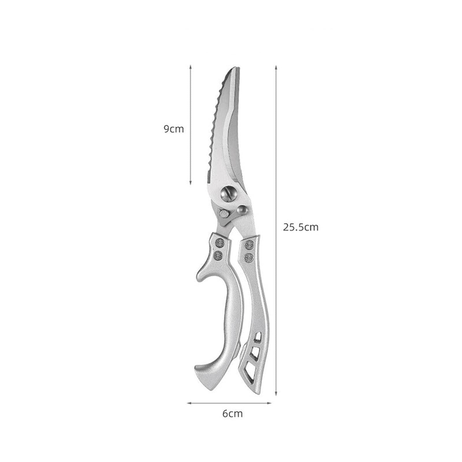 Tijeras de cocina de acero inoxidable, potentes tijeras multifuncionales para huesos de pollo, tijeras afiladas para alimentos para el hogar, aluminio H