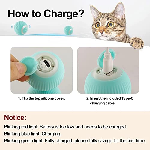 image for Havenfly Interactive Cat Ball Toy, Intelligent Indoor Automatic Moving