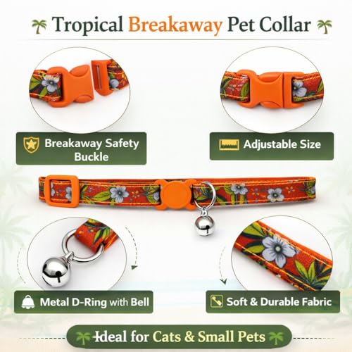 Image of Emily Pets Cat Collars with Bells Breakaway Kitten Collar and Adjustable 5.1-7in Cute Kitty Collar for Girl Boy Cats,Pet Gifts Accessories Supplies Stuff (Color May Vary)