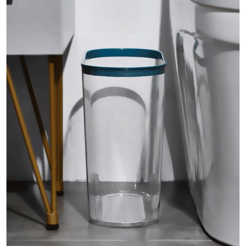 Transparent Trash Can Plastic Ellipse Bathroom Organize Home Furnishings