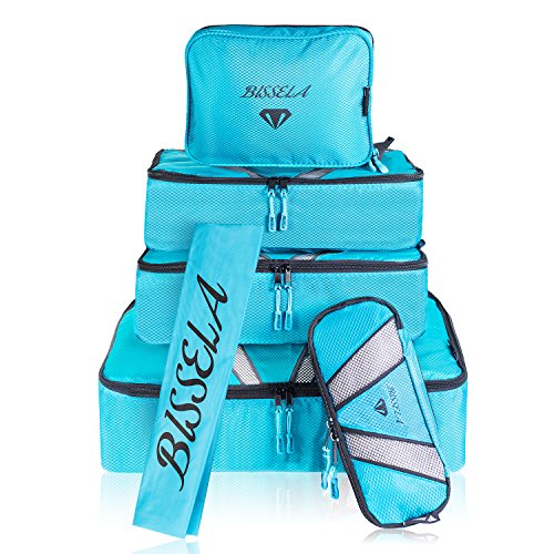 Packing Cubes 6 Piece Premium Set – Includes Laundry Bag and Hanging Toiletry Bag