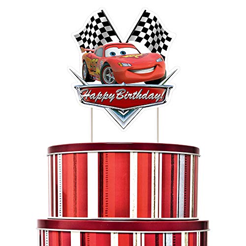 Mcqueen Cake Topper Cupcake Decorations Car Theme Birthday Party Topper for Children, 1 count