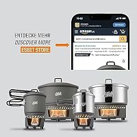 Esbit Trockenbrennstoffkochset - Outdoor Camping Kocher 1000 ml mit Edelstahl Topf - klappbare Griffe - Campingkocher Set – Ansicht 6
