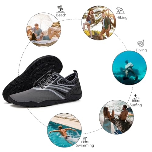 Image of WateLves Water Shoes Mens Womens Barefoot Beach Swim Shoes Quick-Dry Aqua Socks Pool Shoes for Surf Yoga Water Aerobics