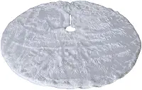 Saia Para Arvore de Natal Pelucia 70 CM Cores Branca - Verde - Vermelho - Rose Tapete Árvore de Natal Enfeites para Arvore de Natal, Base de Arvore de Natal Decoração de Natal (BRANCO)