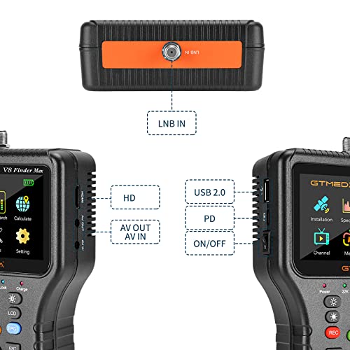 GTMEDIA V8 Finder Max TV Signal Finder Meter DVB-S/S2/S2X Signal Receiver 4.3-inch LCD Display H.265