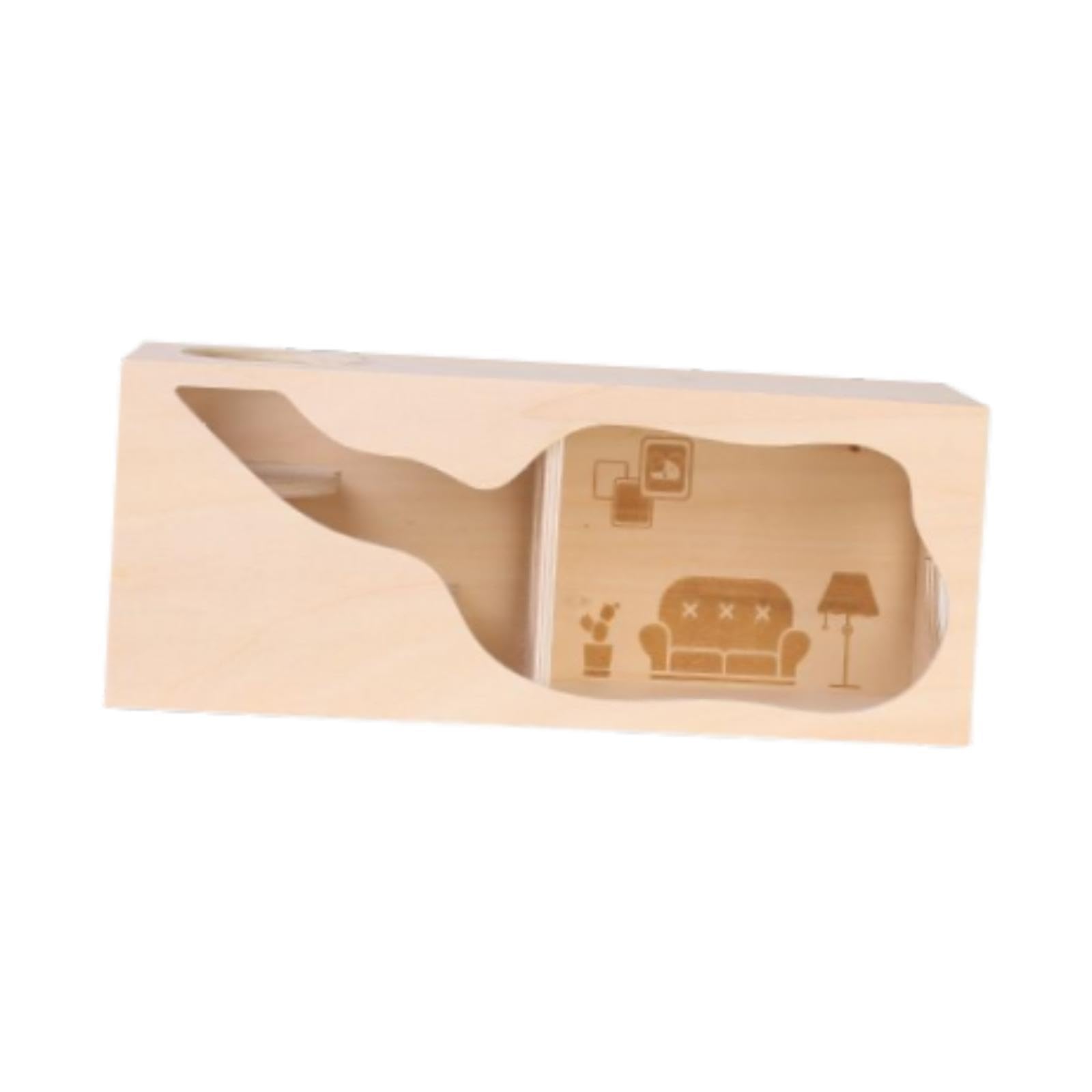 Hamster Abri en Bois pour Petits Animaux Habitat Cabane Cachette Tunnel Aire de Jeux Respirant Adaptée Hamster Souris Gerbille Logement Intérieur, L