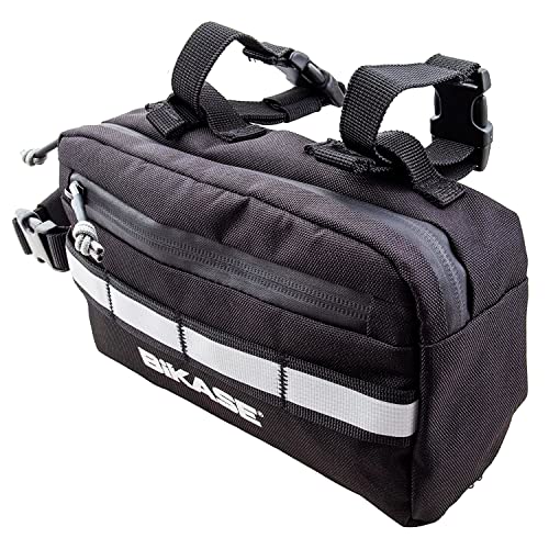BiKase Hipster Bike Bag, Fanny Pack & Bicycle Handlebar Bag - Multipurpose Bike Pouch for Handlebars, Mounts as a Frame Bag Waterproof, Handle Bar Cycling Accessories