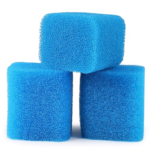 Image of fishkeeper Replacement Filter Sponge for Aquariums (3 Pack), Washable and Reusable Biological Filter Sponge Media for Fish Tanks
