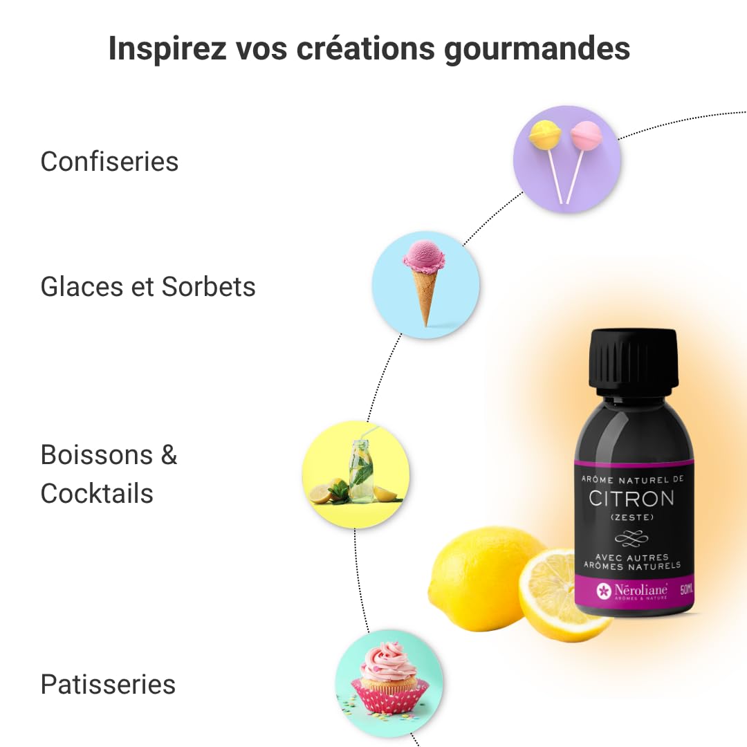 Néroliane Aroma alimentare naturale al limone, 1000 ML