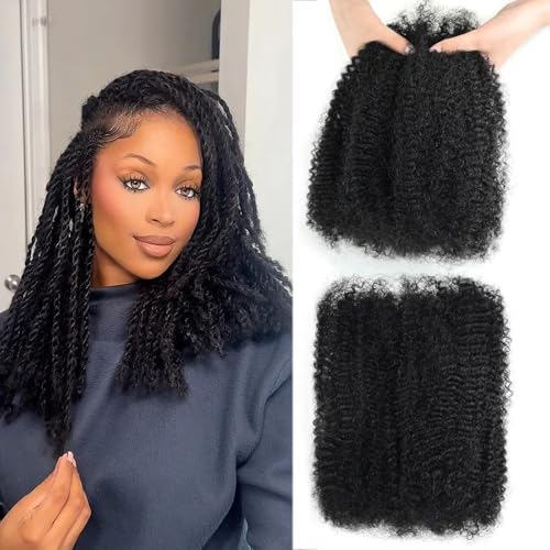 WANTOADE Afro Kinky Bulk Human Hair 30g 16 Inch -