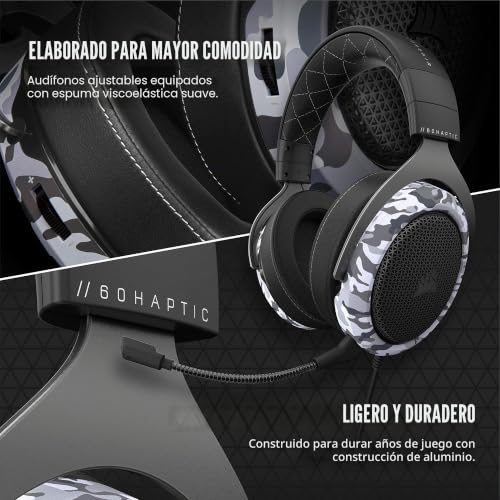 Auriculares Corsair HS60 con micrófono extraíble para evitar fatiga en PC 5