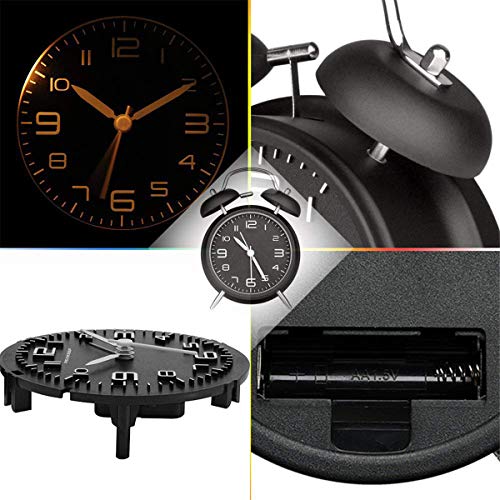 Txy Classical Twin Bell Alarm Clock For Bedroom With Stereoscopic Dial, Frosted Shell, Backlight, Extra Loud Machinical Ringtone, Battery Operated Loud Alarm Clock For Home Office (Win Red) #TOP2