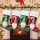 xiaozhifu Weihnachtsstrümpfe 4er Set, Große Gitter Weihnachtsstrumpf 42 cm, 3D Personalisierte GNOME Nikolausstrumpf zum Befüllen Aufhängen für Weihnachten Feiertags Familienparty Weihnachtsdeko