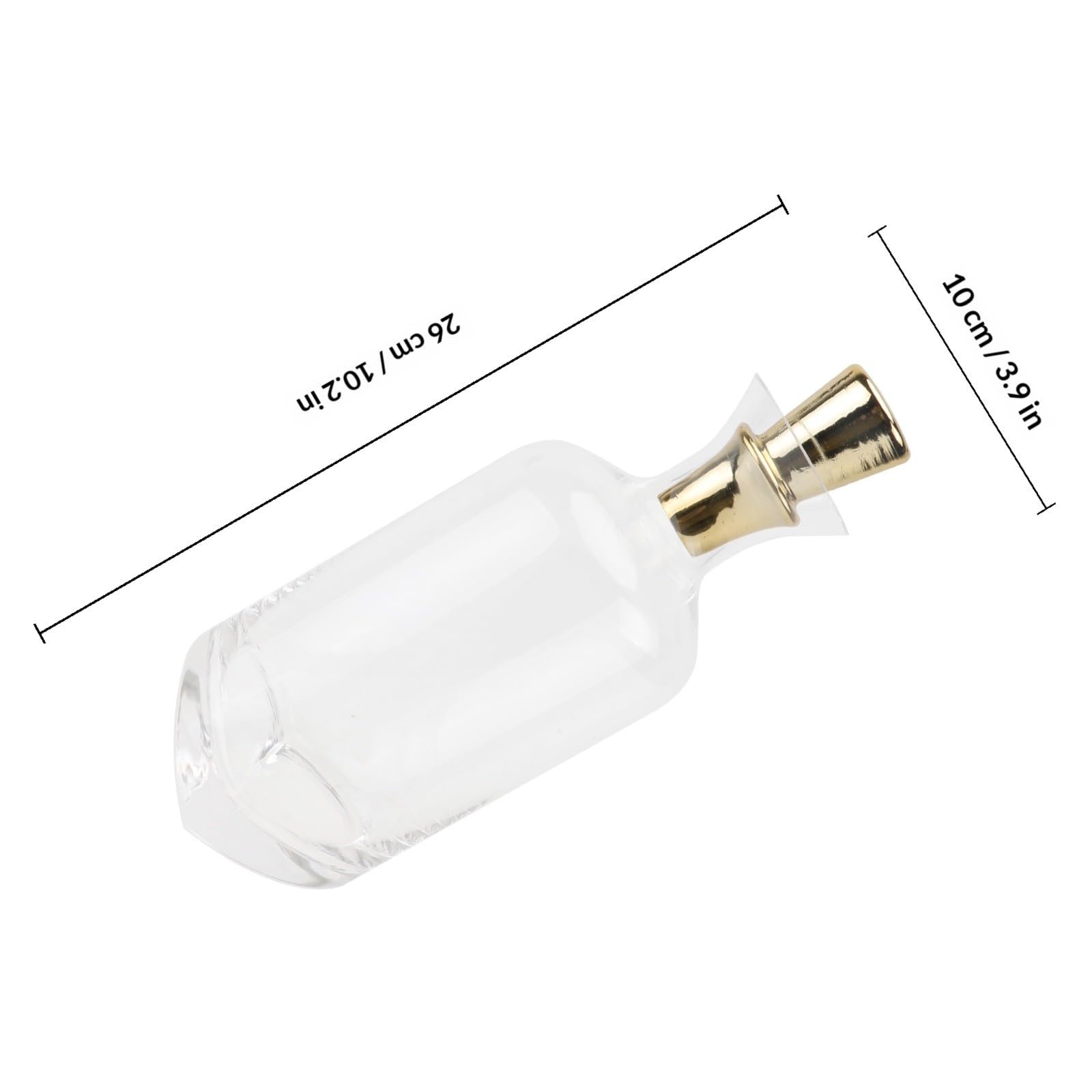 BESTOYARD Decanter in Vetro Trasparente Design Inclinato e Coperchio Dorato, Contenitore per Bevande Resistente ad Alte Temperature, Stile Nordico Creativo per Casa e Bar