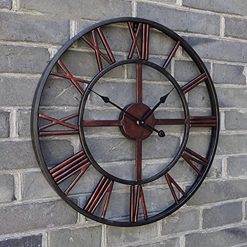 Horloge murale créative en fer d'art de 50cm, décoration murale de prestige