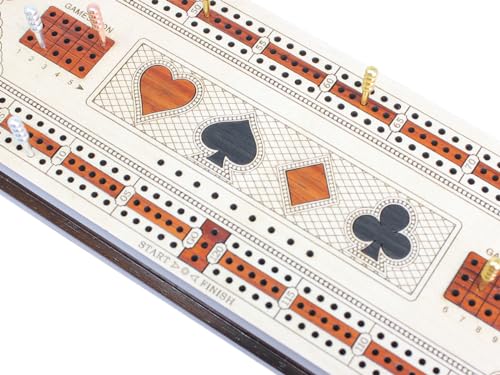 House of Cribbage - Tablero de Cribbage continuo 3 pistas en madera miniatura 6