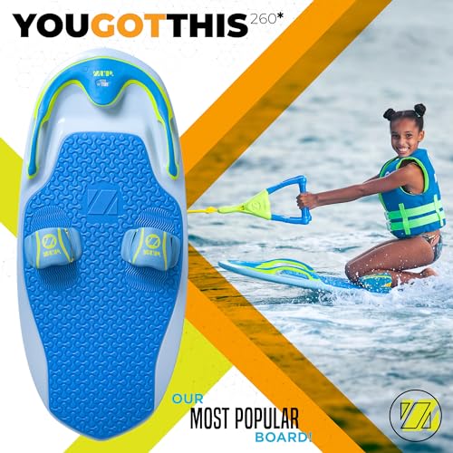 ZUP You Got This All-in-One Board for Kneeboarding, Wakeboarding, Wakeskating, and Wakesurfing, Versatile Design for All Ages, Available in 160 and 260 Models, 51.7\" x 23.8\" x 4.6\", Silver - Thumbnail 2