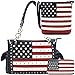 WESTERN ORIGIN American Flag USA Concealed Carry Purse Handbag Stars and Stripe Women Shoulder Bag Crossbody Wallet Blue