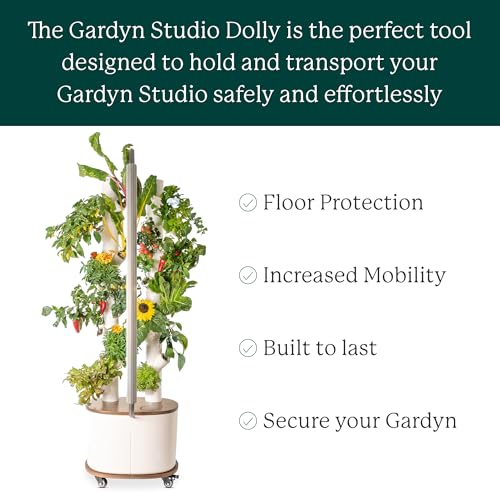 Gardyn Studio Dolly (a Rolling Cart Designed to Make Your Hydroponics Growing System Kit & Indoor Garden Tower Mobile) Easily Move Your Throughout Your Home While Protecting Your Floors