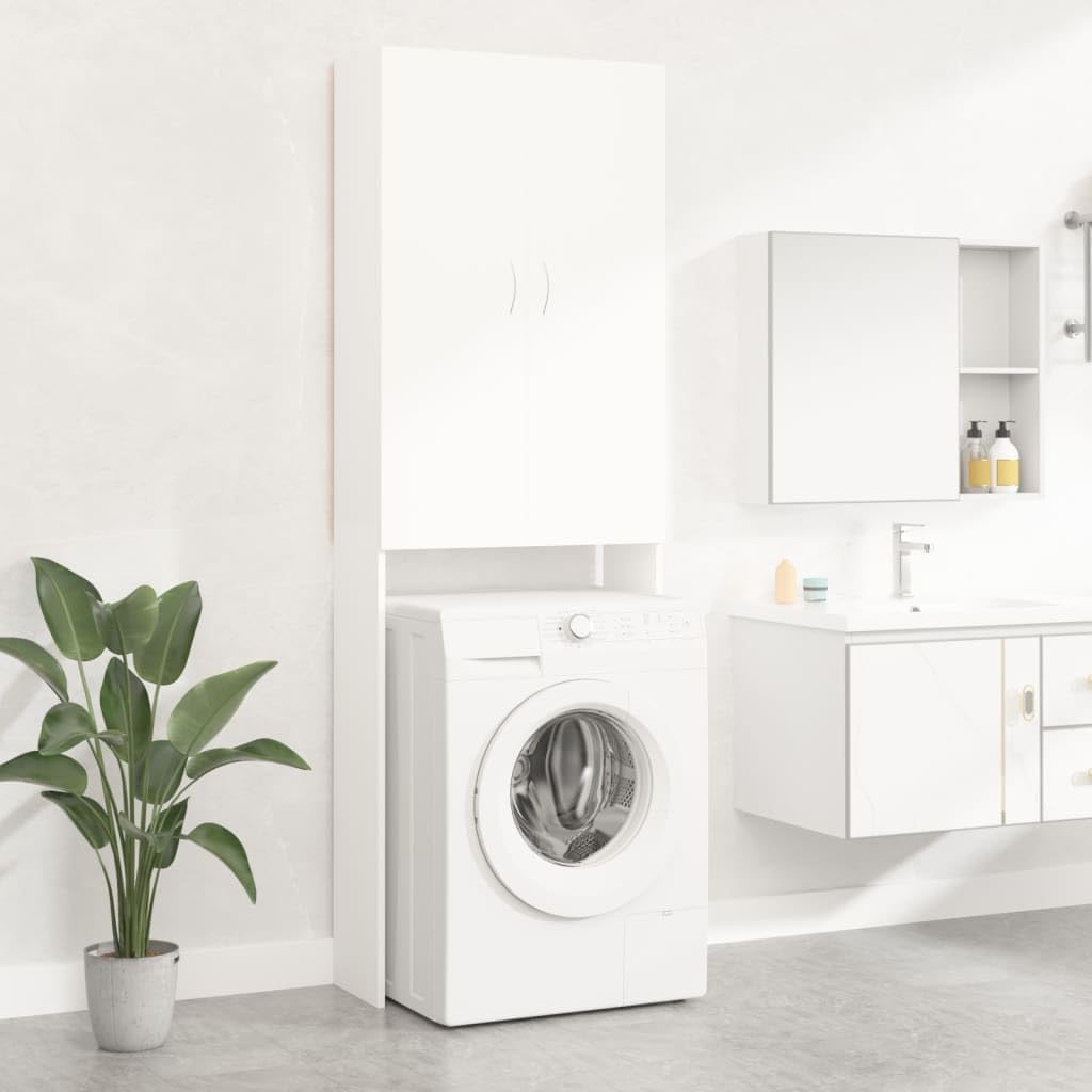 YAFF Washing Machine Cabinet White 25.2"x10"x74.8"