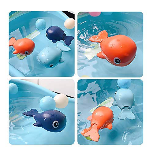 Kids Bath Toy Toddlers Bathtub Wind-up Whale Toy Clockwork Swimming Whale Bathtub Toy Water Toy (Deep Blue) - Image 3