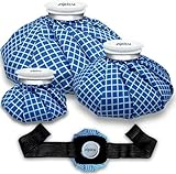 Ice Bags for Injuries, Classic No-Leak Elastic Breathable Ice Pack, Cold and Heat Treatment Ice Bag, Can Relieve Headaches, Migraines, Sports Injuries Swelling Pain, 3 Sizes (6'/9'/11') (4 Sets)