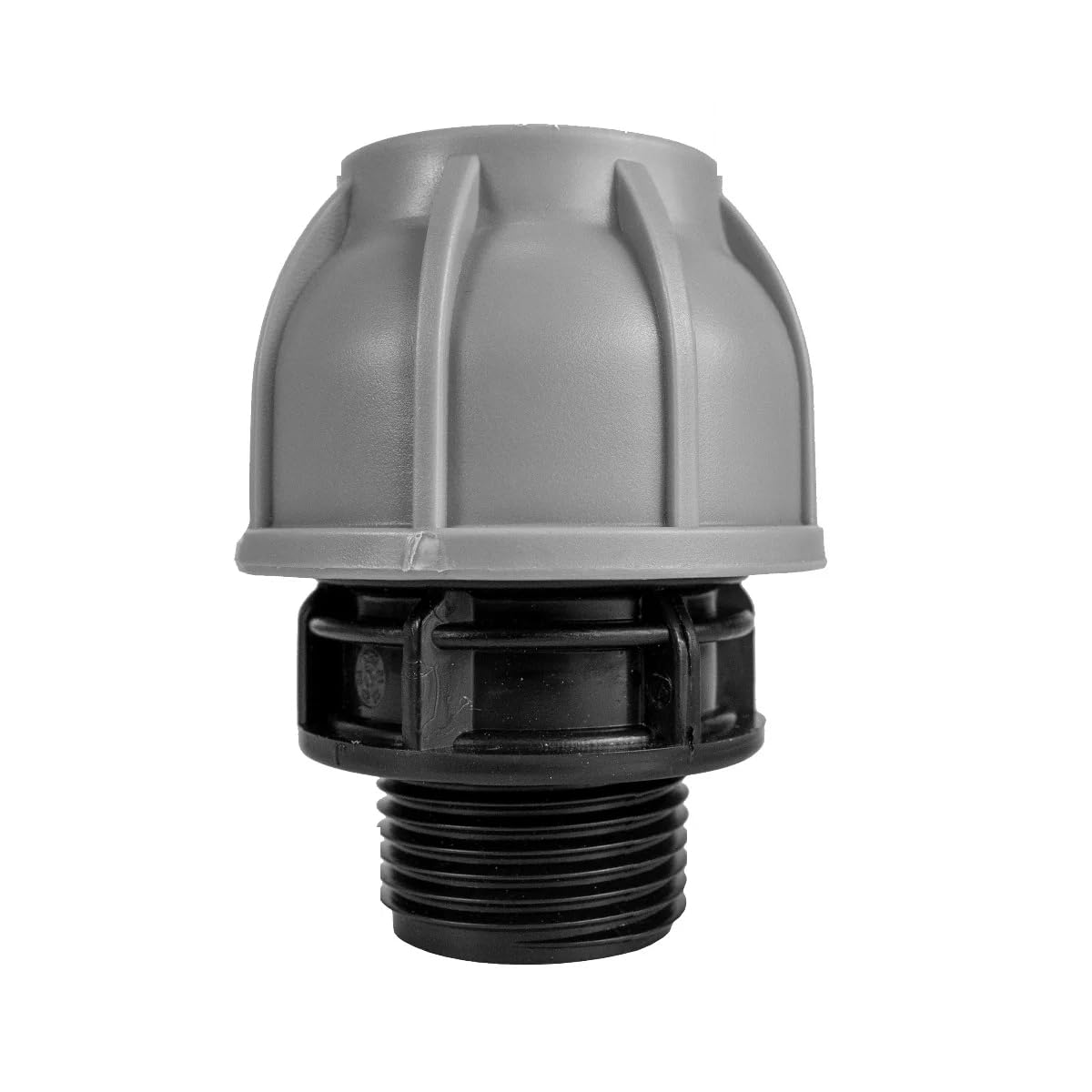 Soladirect Black Mdpe Compression Fitting Pn10 - Straight Joiner 50Mm X 1.5" Bspm - Durable Pipe Connector For Water Supply And Irrigation Systems