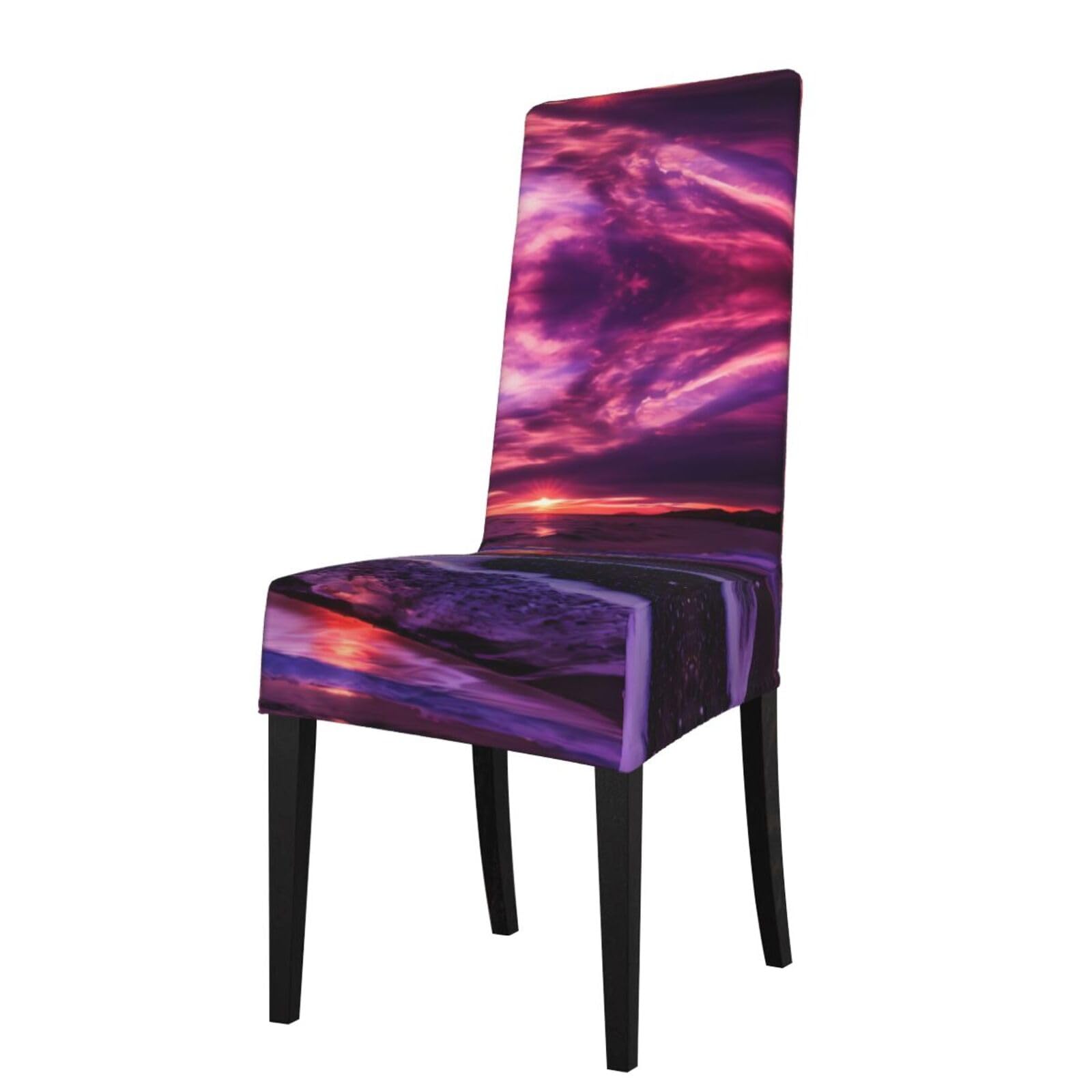 YYHWHJDE Pink Beach Sunset Prints Protection Cover for Dining Chair – Stretchable Slipcovers for a Refreshing Dining Room Makeover