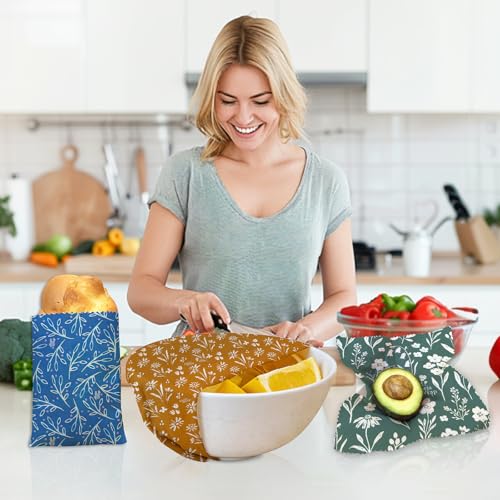 Beeswax-Food-Wrap-Reusable-Beeswax-Food-Wrap-Set-9-Pack-5S-3M-1L-Organic-Beeswax-Wraps-Reusable-Sustainable-StorageFlowers-Grass