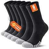 PULIOU Mens Socks,Thermal Warm Winter,for Work Hiking Walking Cycling,Wicking Cushion Casual Crew Outdoor,Unisex,Multipack of 6