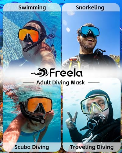 Men Women Dry Snorkel Set Scuba Diving Mask 180° Wide View Anti Fog No Leak - image 8