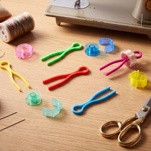 Image of Jexine 270 Pack Bobbin Thread Holder Set Includes Sewing Bobbin, Clips, Thread Holders Sewing Machine Accessories for Spool Organizing (Colorful)