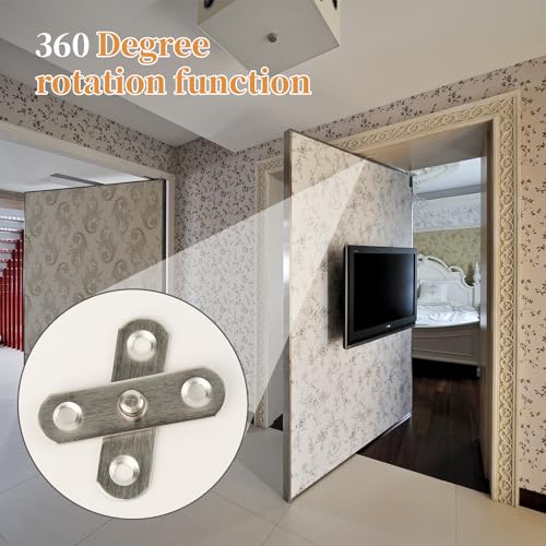 ZTMAKYLH Edelstahl Drehbares Scharnier, 6 Stück 360 Grad Drehbare Pivot Scharnier, Scharniere Edelstahl, Center Pivot Hinges, Verdeckte Scharniere, Geeignet für Türen, Fenster und Schränke
