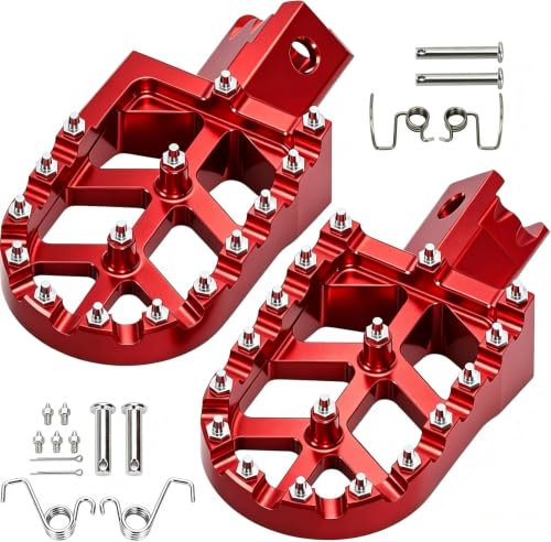 RZEOZU CNC Aluminum Wider Anti-slip Mini Bike Foot Pegs Kit Replacement for Coleman CT200U CT200U-EX BT200X CT100U CC100X Minibike Parts Accessories Red