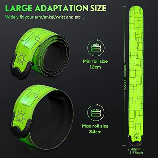 Simket LED Armband Rechargeable for Running(2 Pack), Running Lights for Runners, Running Lights, High Visibility Reflective Running Gear Adjustable Light Up Arm Bands for Men Women Kids