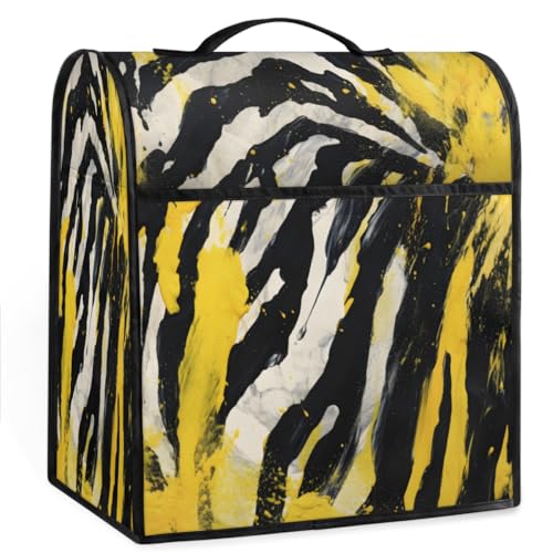 Coffee Maker Cover Abstract Zebra Kitchen Appliance Covers Small Appliance Covers Blender Cover Juicer Cover Dust Covers for Kitchen Appliances with Top Handle and Pockets,Washable,B536